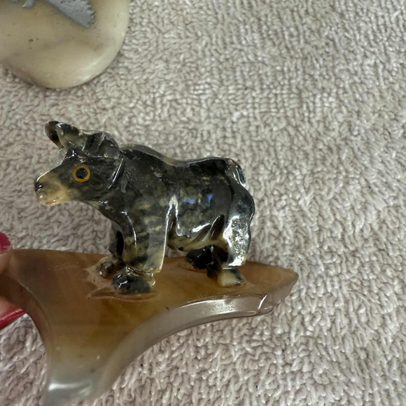 Decor Stone Animal Figurines & Polished Stones One Size Brown Black - Picture 3 of 6